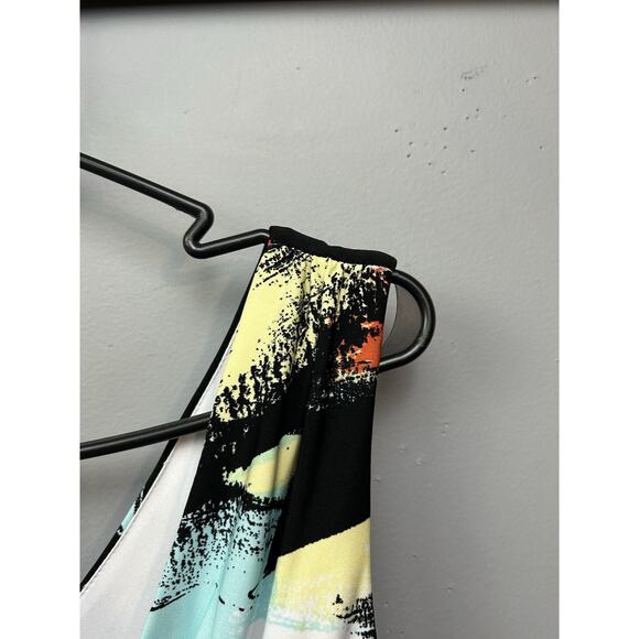 Rabbit Rabbit Rabbit Designs Maxi Dress Womens Size 6 Bold Colorful Back Zip - Picture 8 of 11